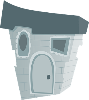 Cartoon Style Quirky House Graphic