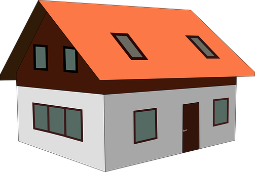Cartoon Style Simple House PNG with transparent background