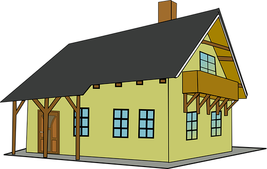 Cartoon Style Yellow House