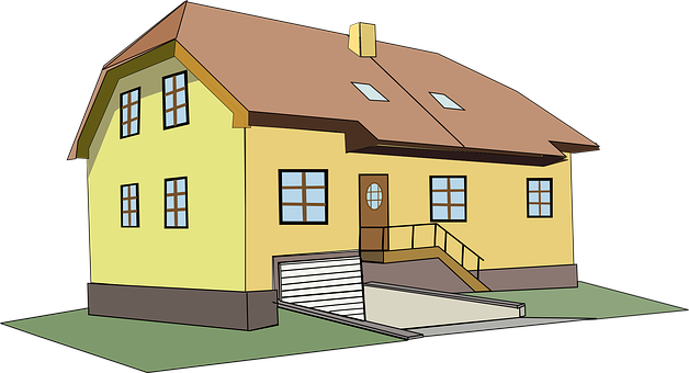 Cartoon Style Yellow House