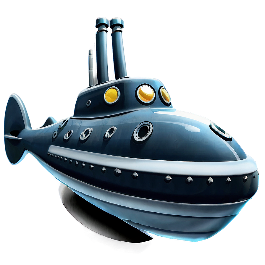 Cartoon Submarine Graphic PNG 05252024 PNG with transparent background