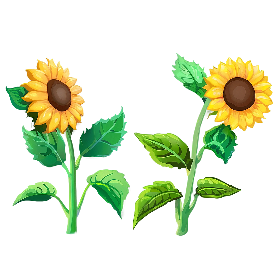 Cartoon Sunflower PNG 05032024 PNG with transparent background