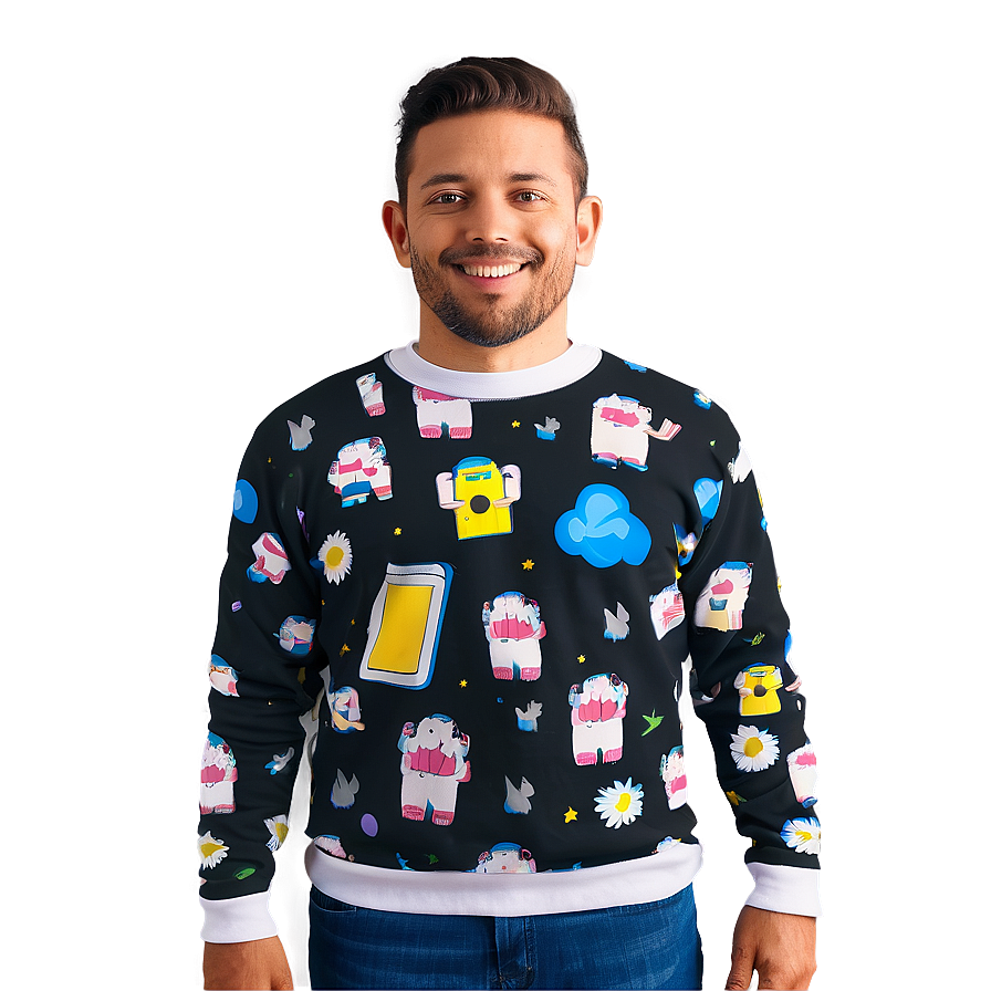 Cartoon Sweater Print Png 39