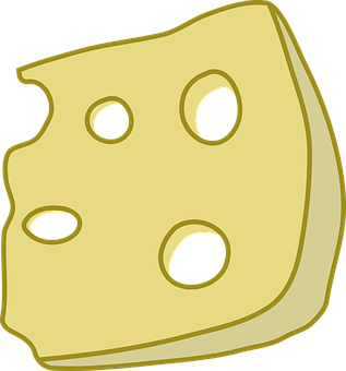 Cartoon Swiss Cheese Wedge