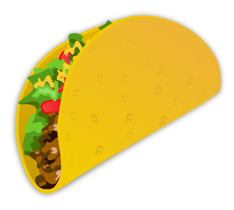 Cartoon Taco Illustration PNG with transparent background