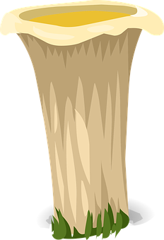 Cartoon Tall Mushroom Graphic PNG with transparent background
