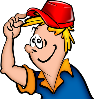 Cartoon Teenager Tipping Hat