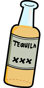 Cartoon Tequila Bottle PNG with transparent background