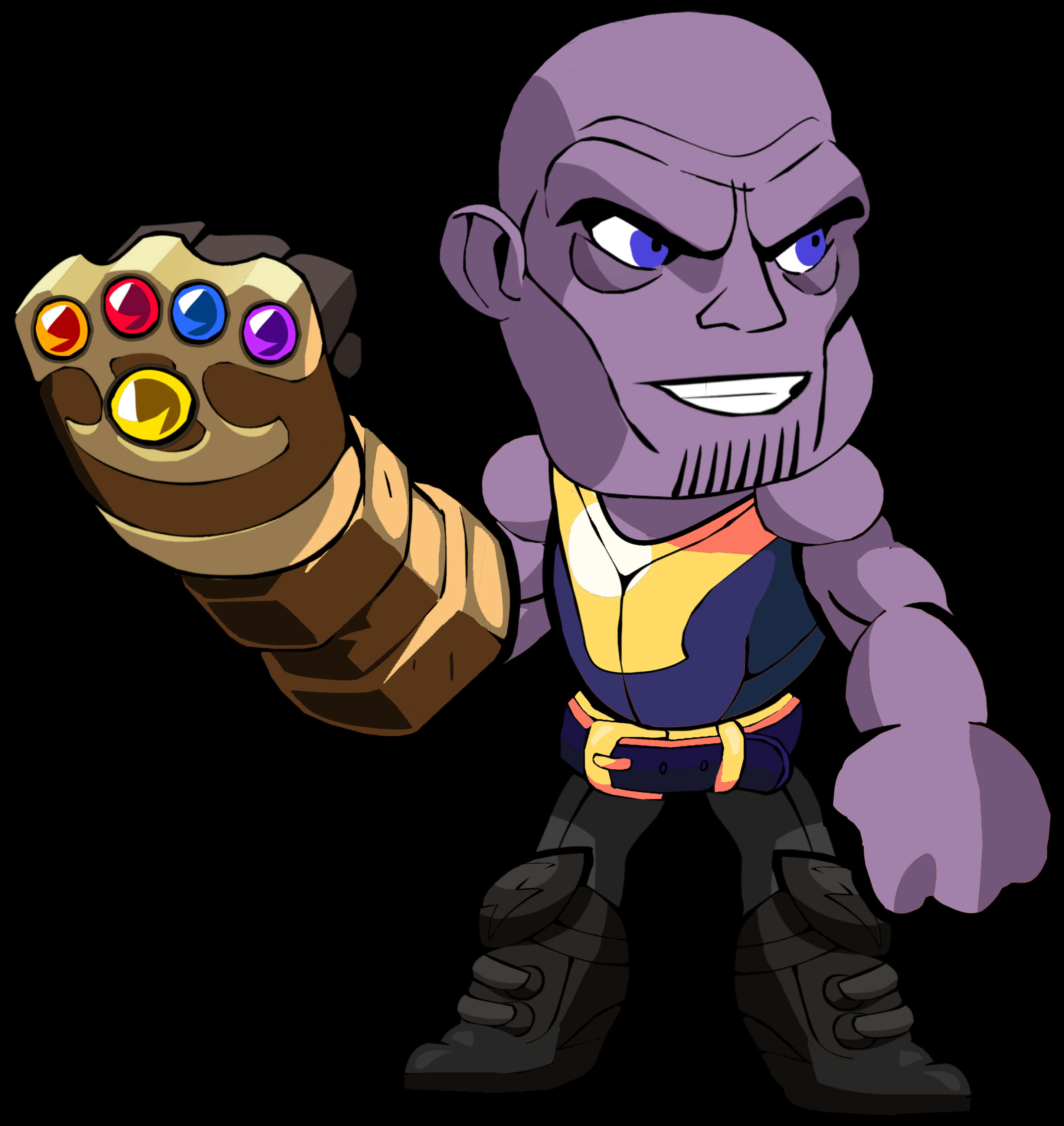 Cartoon Thanos With Infinity Gauntlet