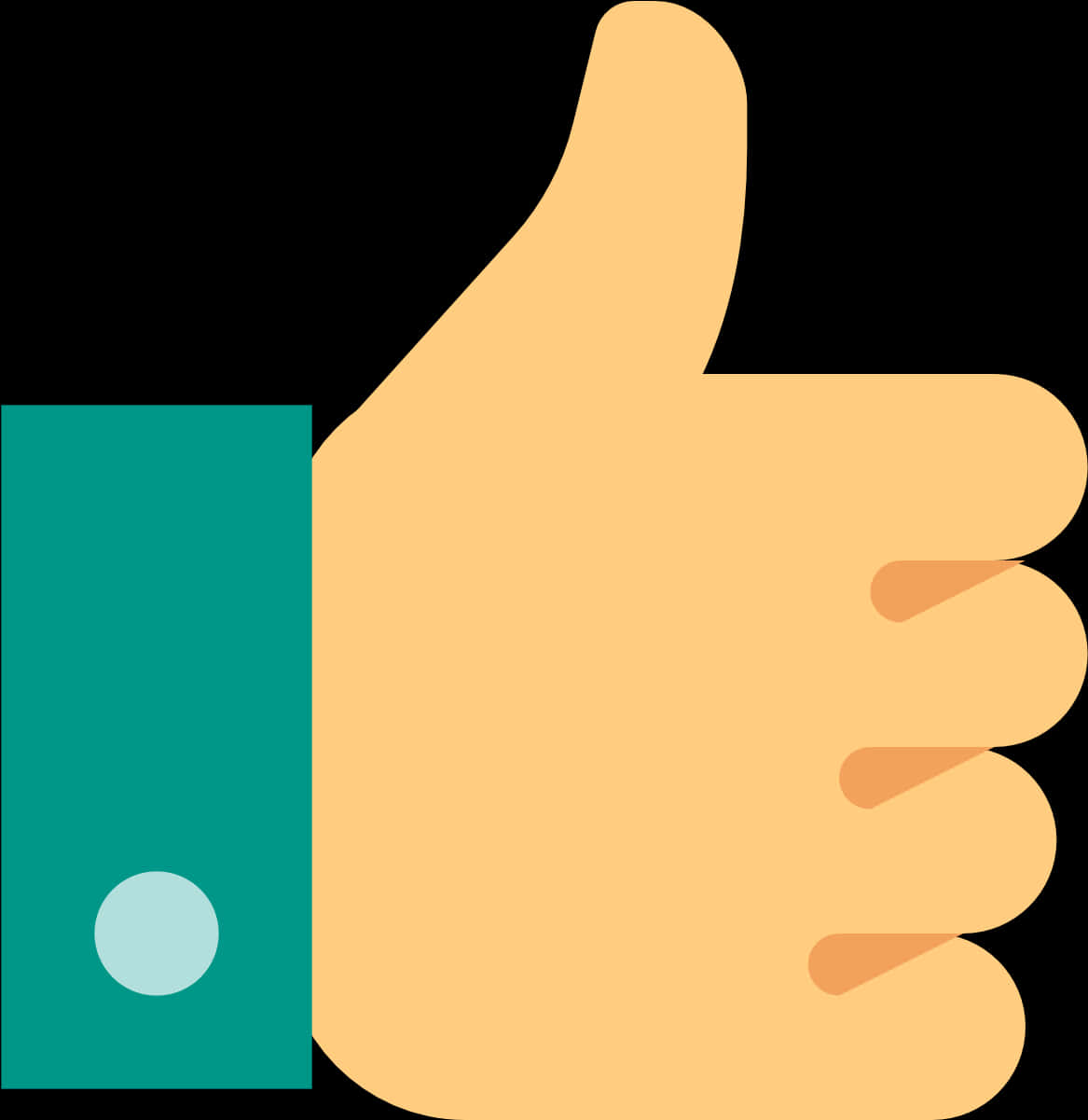 Cartoon Thumbs Up Graphic PNG with transparent background