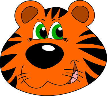 Cartoon Tiger Face Graphic