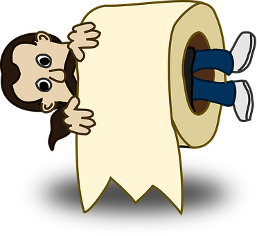 Cartoon Toilet Paper Hugger PNG with transparent background