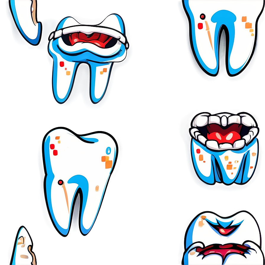 Cartoon Tooth Clipart Png Alx1