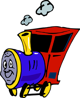 Cartoon Train Character Illustration PNG with transparent background