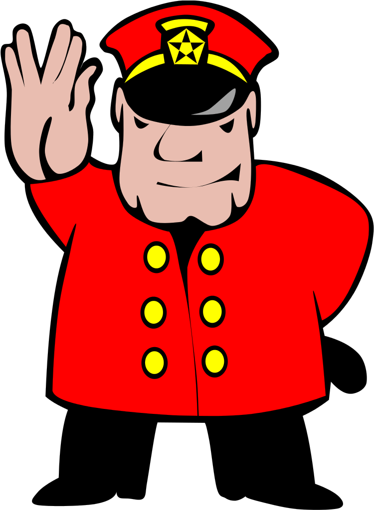 Cartoon Train Conductor Waving PNG with transparent background