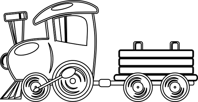 Cartoon Train Vector Illustration PNG with transparent background