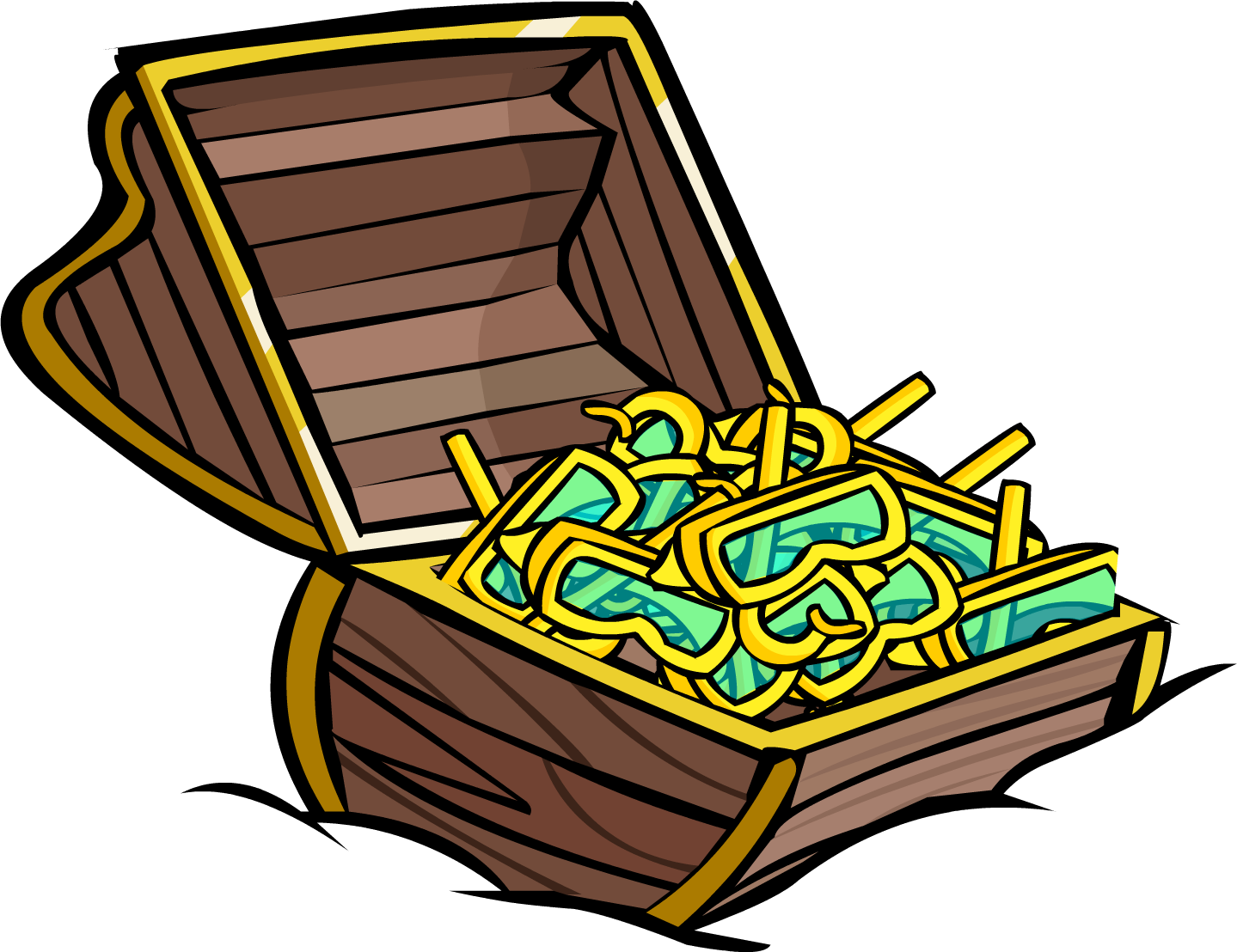 Cartoon Treasure Chest Fullof Gold