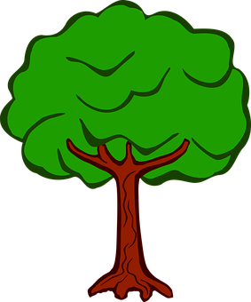 Cartoon_ Tree_ Graphic PNG with transparent background