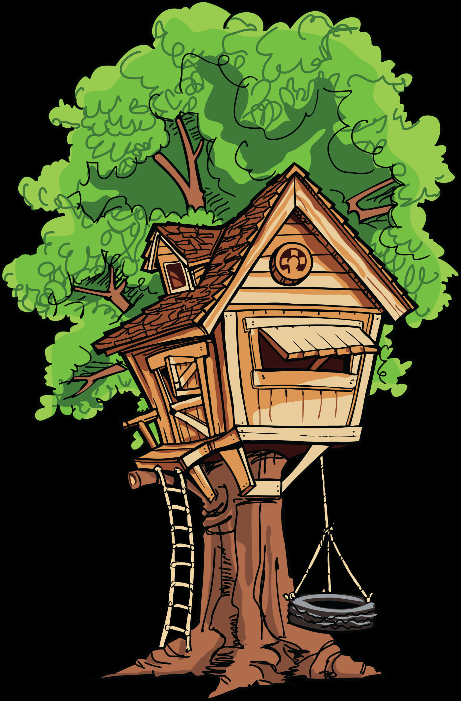 Cartoon Treehouse Illustration