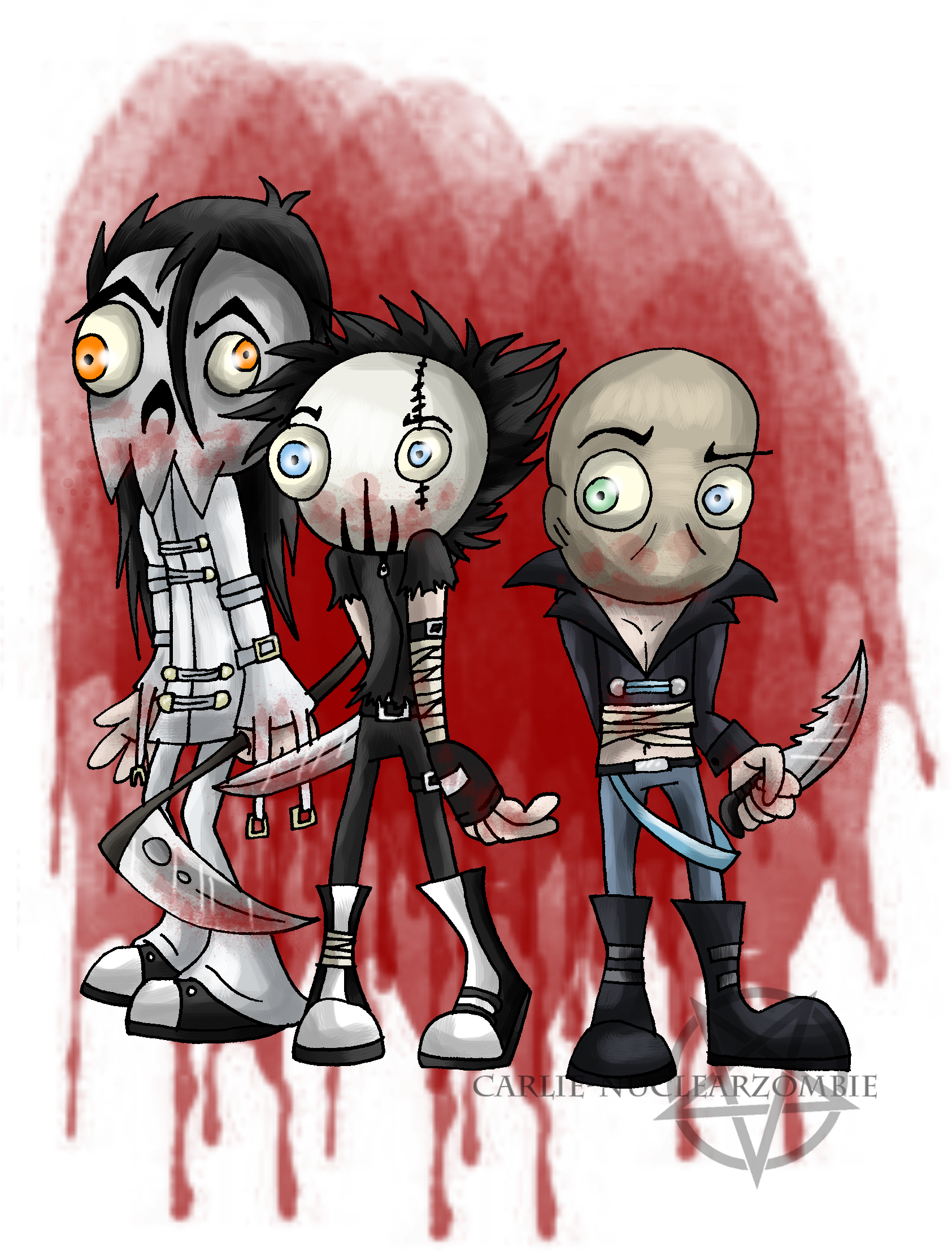 Cartoon Trioof Horror Characters