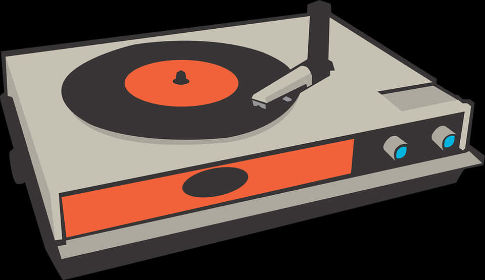 Cartoon Turntable Graphic