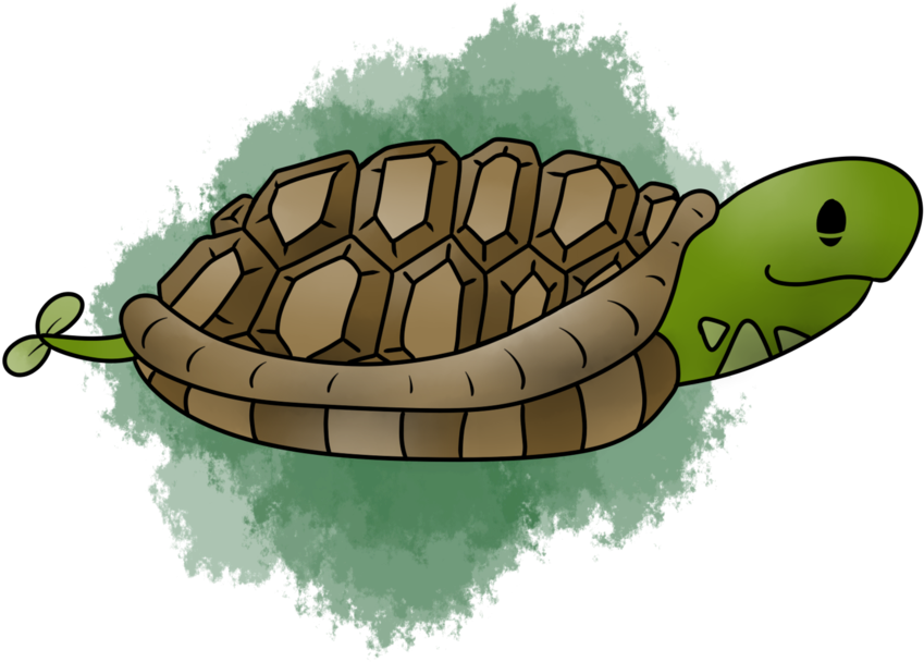 Cartoon Turtleon Green Background.png