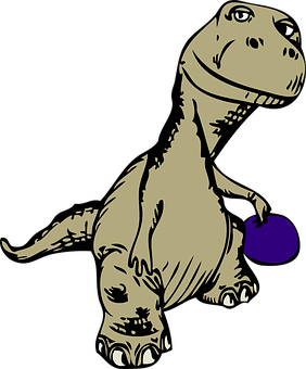 Cartoon_ Tyrannosaurus_ Rex_ Vector PNG with transparent background