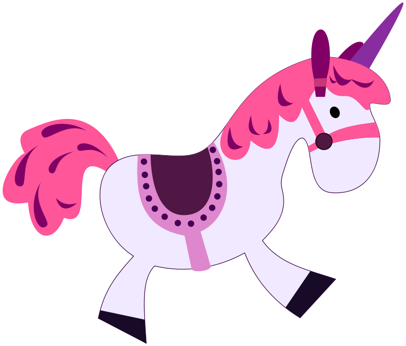 Cartoon Unicorn Illustration PNG with transparent background