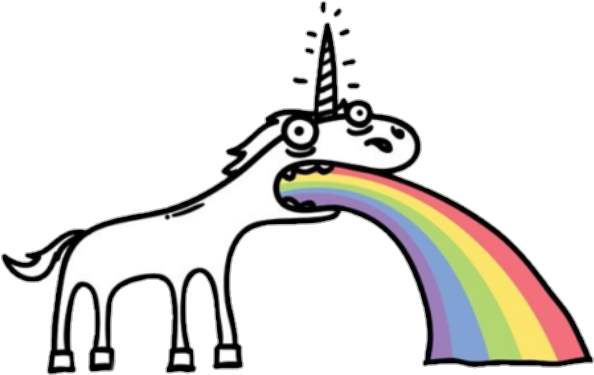 Cartoon Unicorn Rainbow Vomit