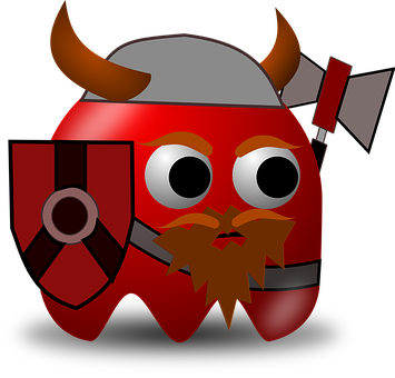Cartoon Viking Emoji Graphic PNG with transparent background