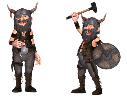 Cartoon Viking Warriors PNG with transparent background