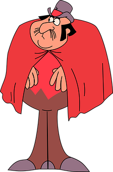 Cartoon Villainin Red Cape