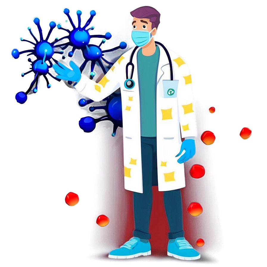 Cartoon Virus In Lab Coat Png 06282024