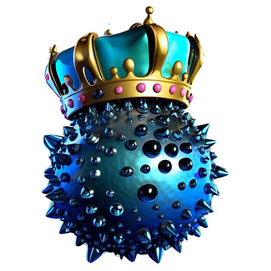 Cartoon Virus With Crown Png 06282024