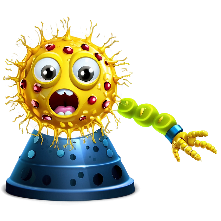 Cartoon Virus With Face Png 48