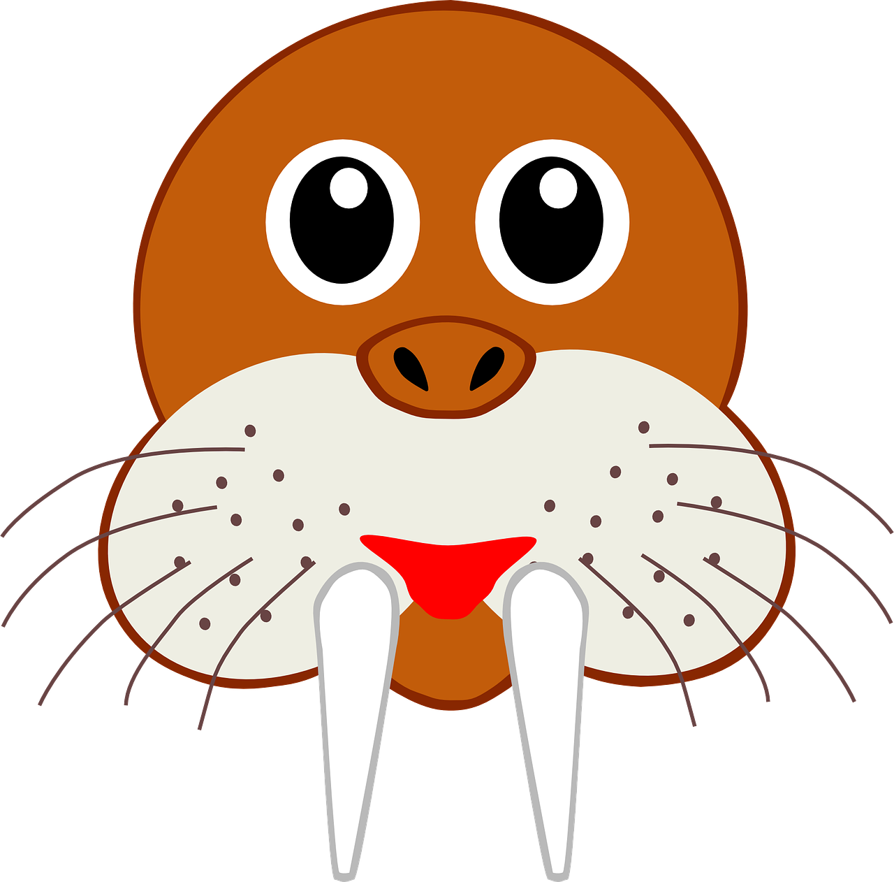 Cartoon Walrus Face Graphic