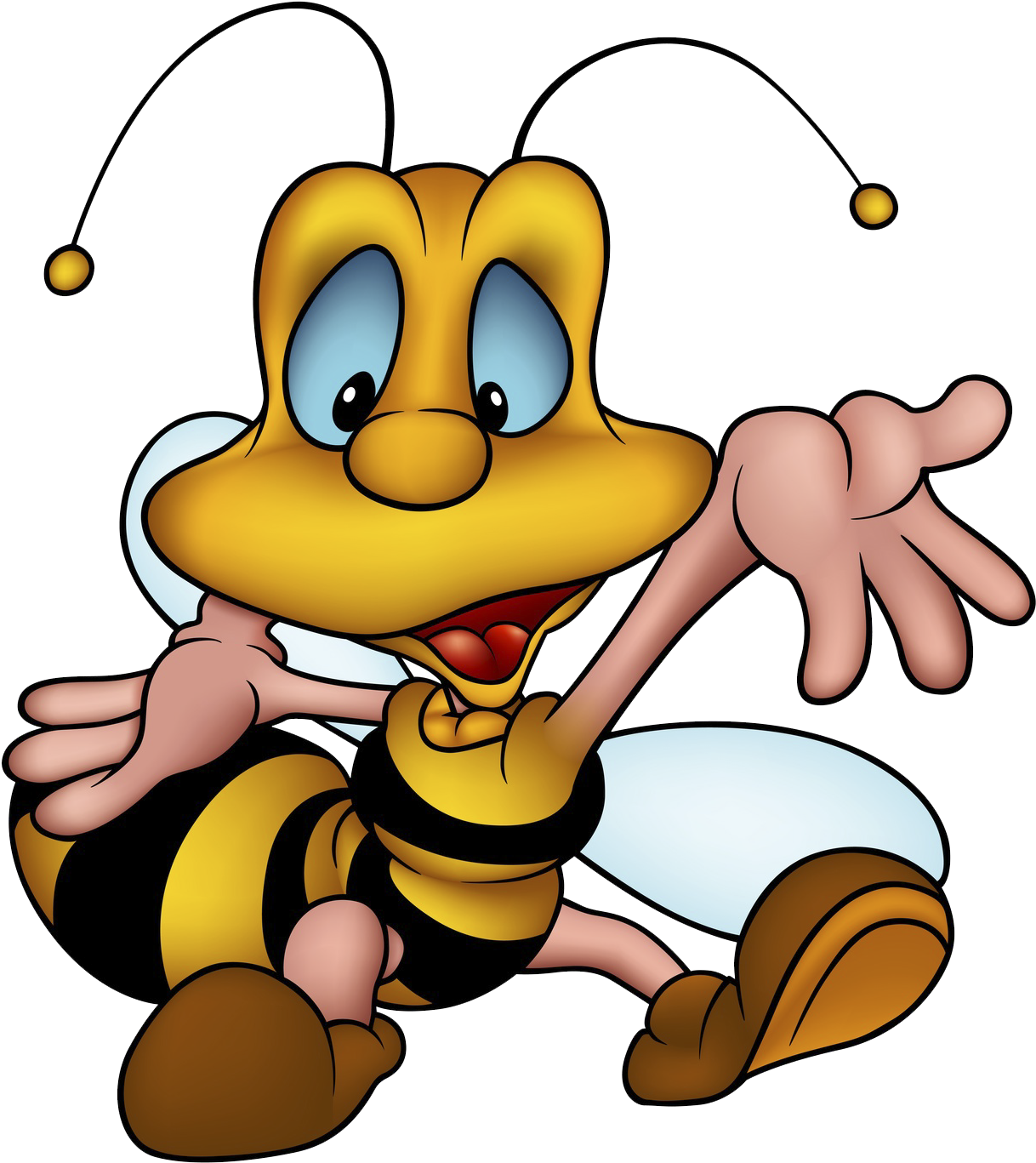 Cartoon Wasp Character Sitting.png PNG with transparent background