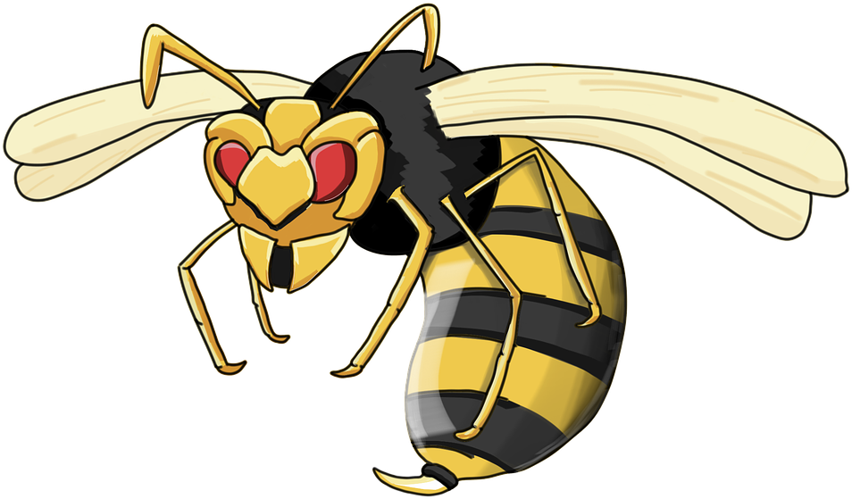 Cartoon Wasp Illustration PNG with transparent background