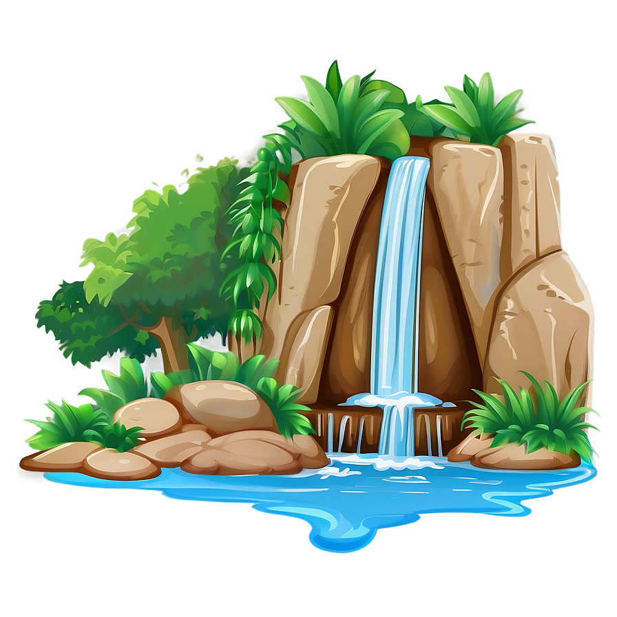 Cartoon Waterfall Scene Png Thw59