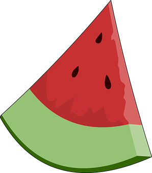 Cartoon Watermelon Slice PNG with transparent background