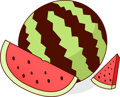 Cartoon Watermelon Slices PNG with transparent background