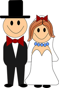 Cartoon Wedding Couple.png PNG image with a transparent background, free high-resolution download