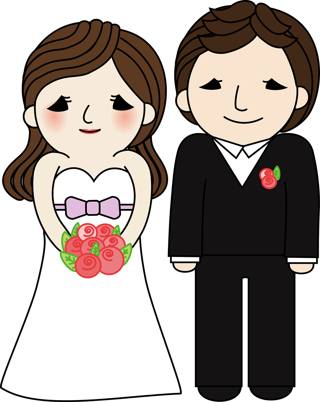 Cartoon Wedding Couple.png