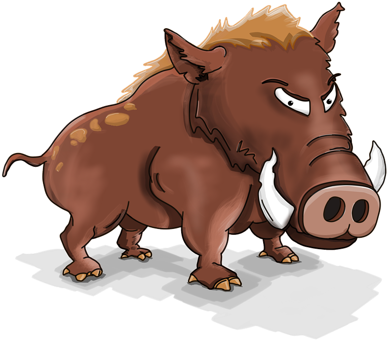 Cartoon Wild Boar Illustration