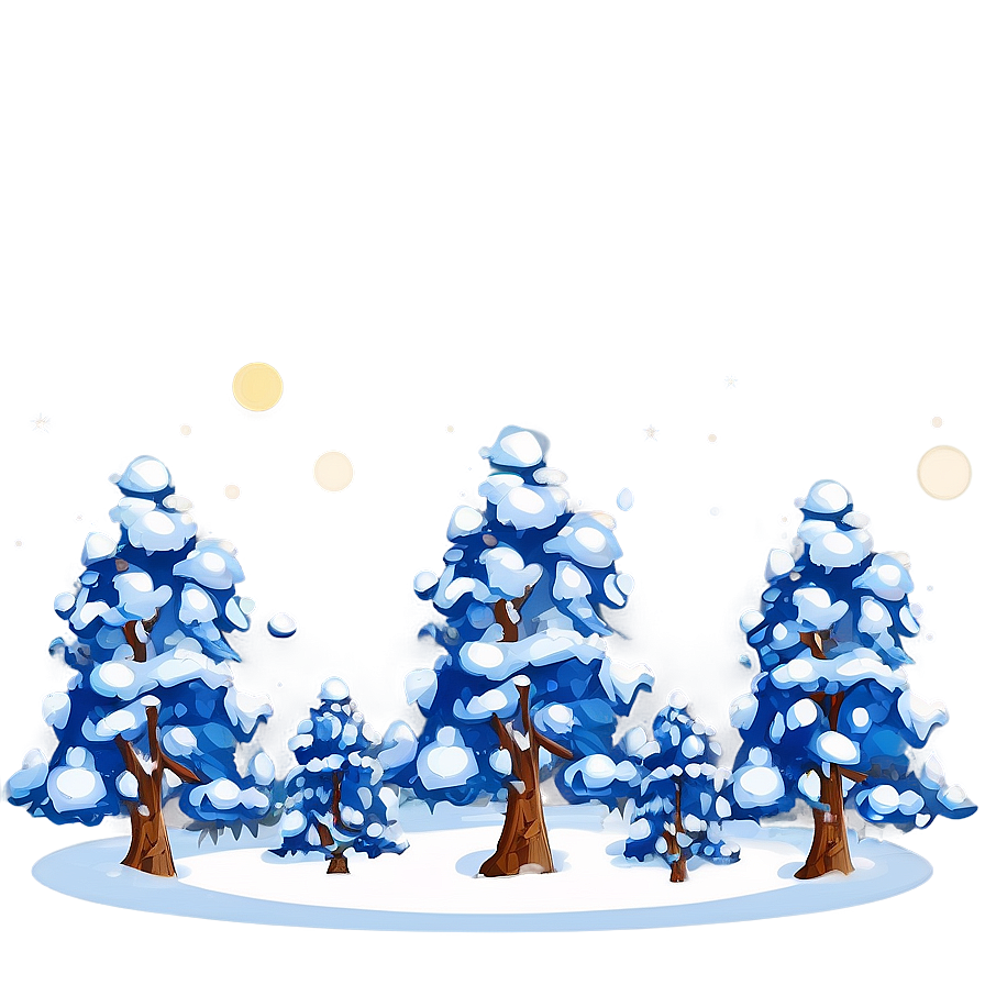 Cartoon Winter Trees Scene Png Wqs42