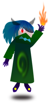 Cartoon Witch Casting Spell PNG with transparent background
