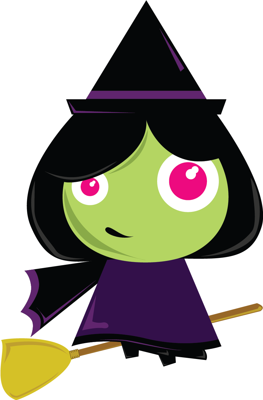 Cartoon Witchwith Broomstick.png