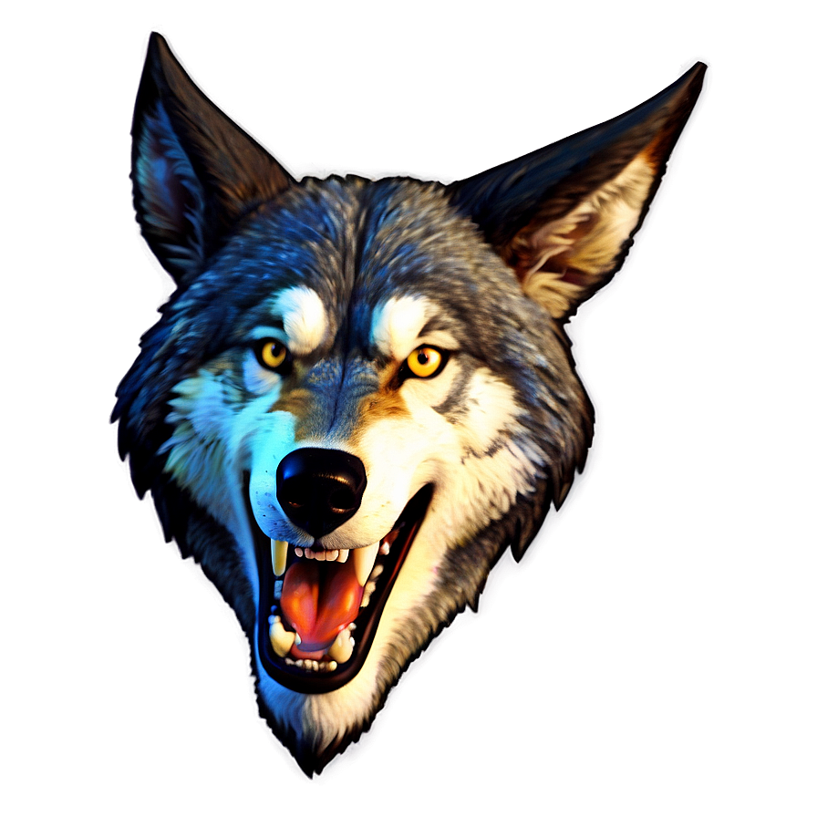 Cartoon Wolf Head Graphic Png 06122024