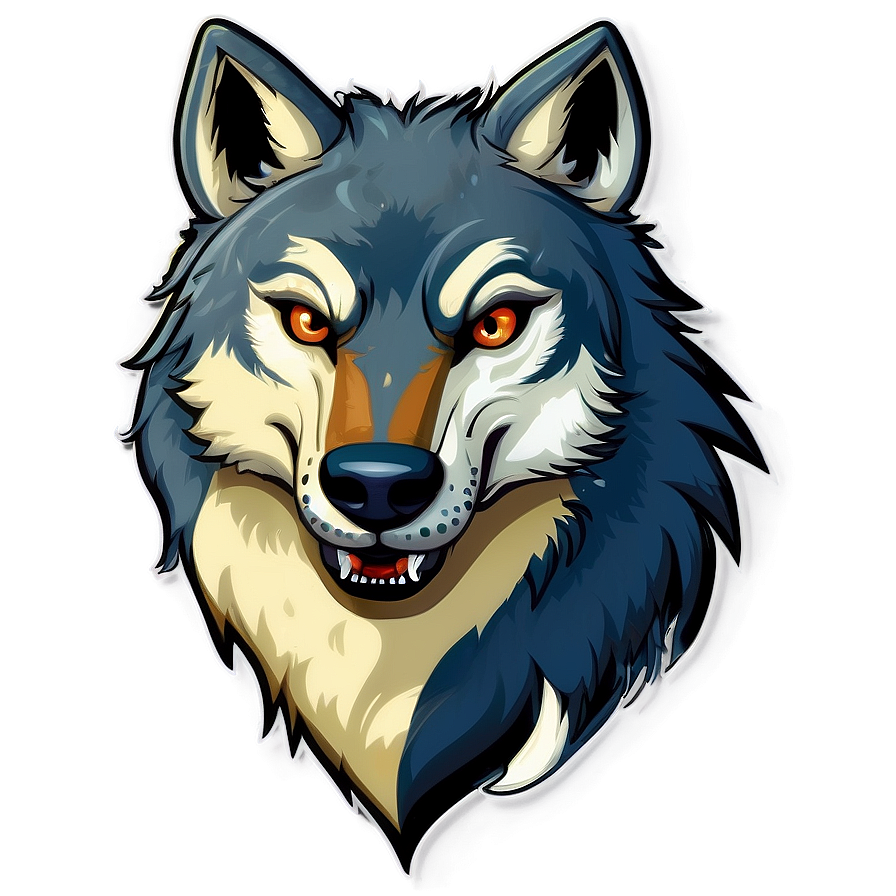 Cartoon Wolf Head Graphic Png Tkg