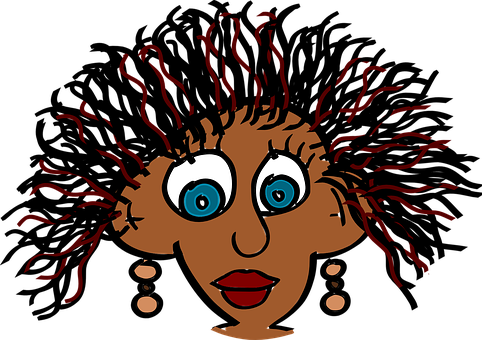 Cartoon Woman Head Expression PNG with transparent background